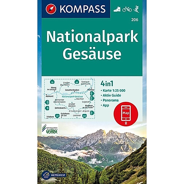 KOMPASS Wanderkarte 206 Nationalpark Gesäuse