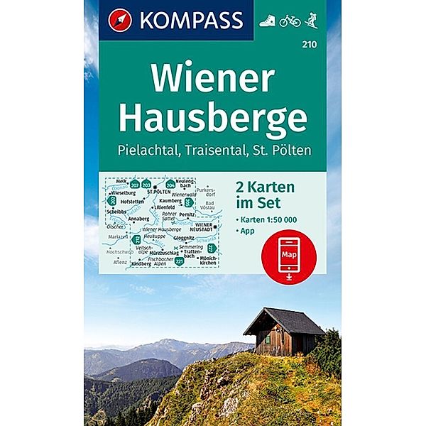 KOMPASS Wanderkarte 210 Wiener Hausberge, Pielachtal, Traisental, St. Pölten