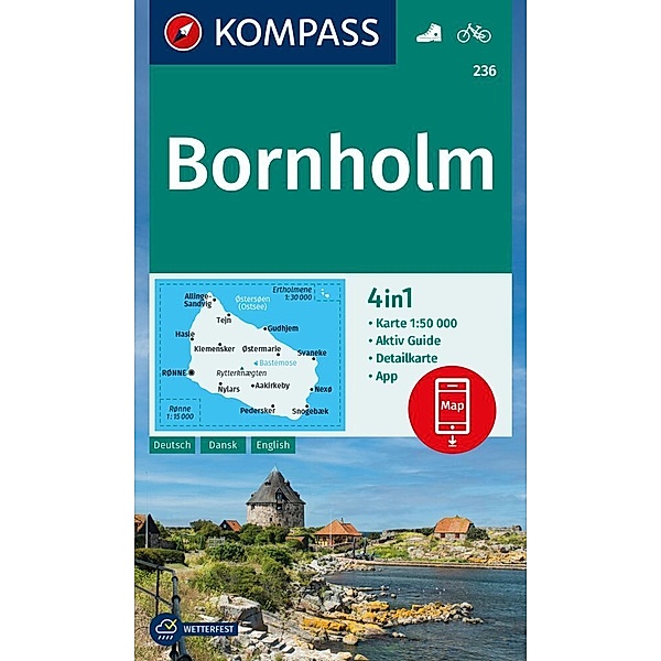 KOMPASS Wanderkarte 236 Bornholm 1:50.000