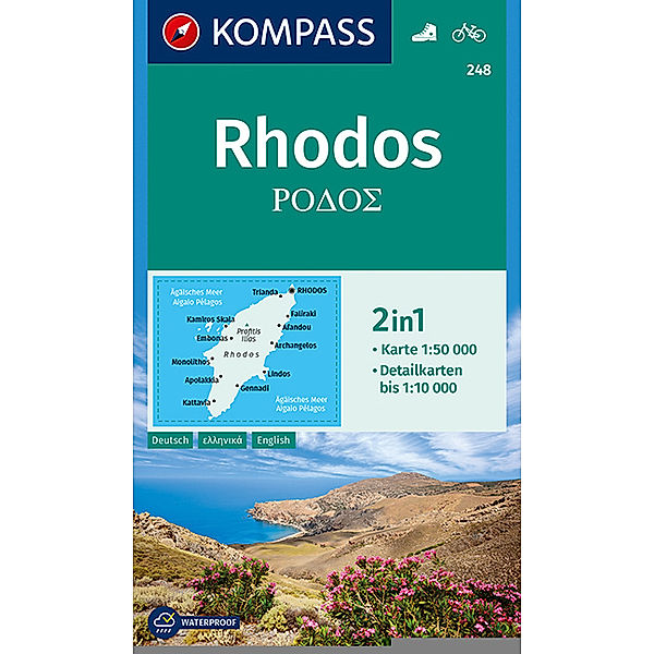 KOMPASS Wanderkarte 248 Rhodos 1:50.000