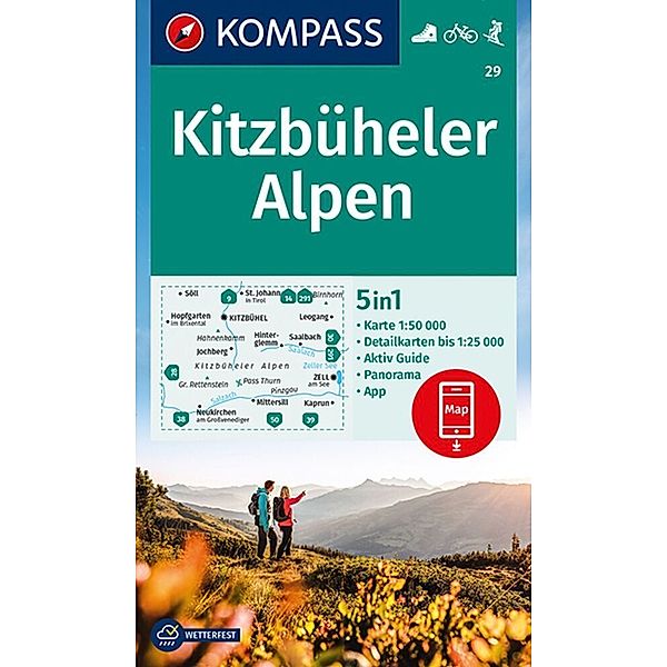 KOMPASS Wanderkarte 29 Kitzbüheler Alpen 1:50.000