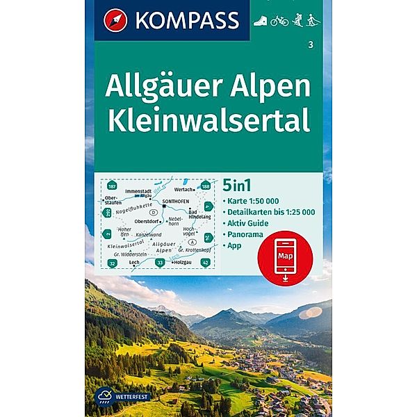 KOMPASS Wanderkarte 3 Allgäuer Alpen, Kleinwalsertal 1:50.000