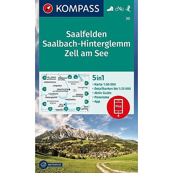 KOMPASS Wanderkarte 30 Saalfelden, Saalbach-Hinterglemm, Zell am See 1:50.000