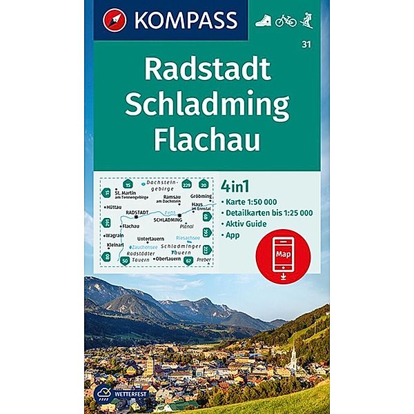 KOMPASS Wanderkarte 31 Radstadt, Schladming, Flachau 1:50.000