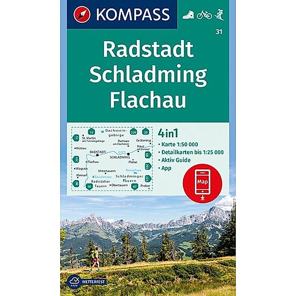 KOMPASS Wanderkarte 31 Radstadt, Schladming, Flachau