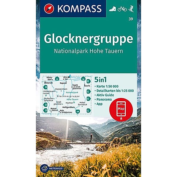 KOMPASS Wanderkarte 39 Glocknergruppe, Nationalpark Hohe Tauern 1:50.000