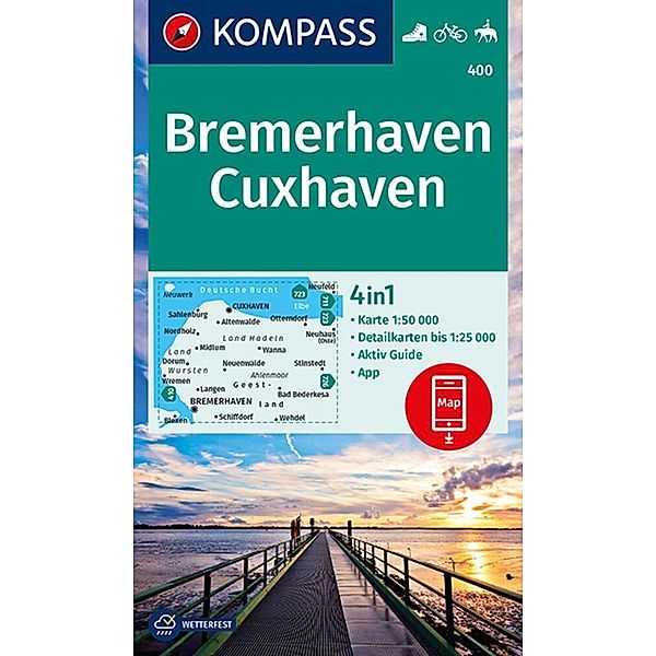 KOMPASS Wanderkarte 400 Bremerhaven, Cuxhaven 1:50.000