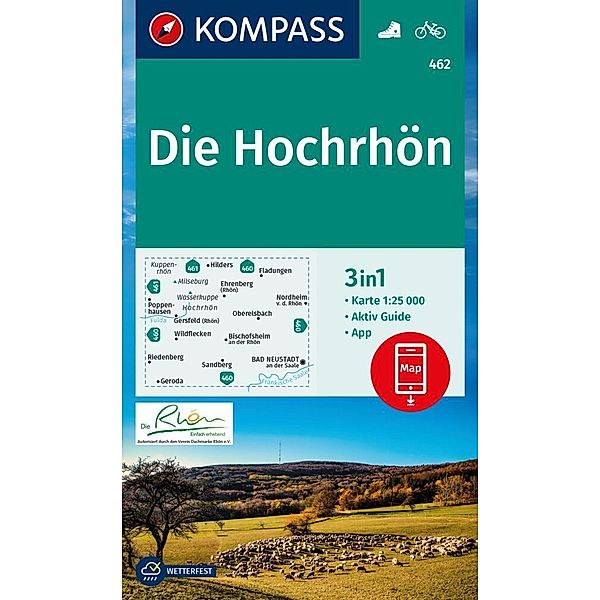 KOMPASS Wanderkarte 462 Die Hochrhön 1:25.000