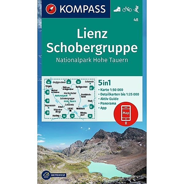 KOMPASS Wanderkarte 48 Lienz, Schobergruppe, Nationalpark Hohe Tauern 1:50.000