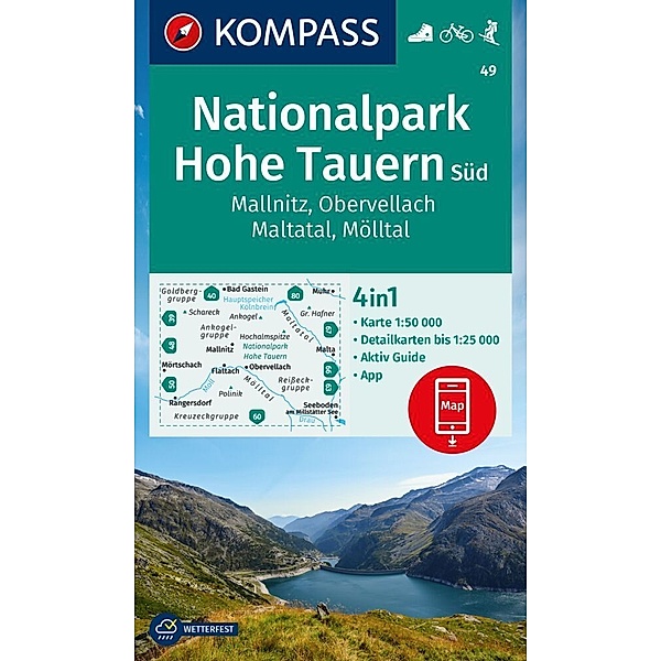 KOMPASS Wanderkarte 49 Nationalpark Hohe Tauern Süd, Mallnitz, Obervellach, Maltatal, Mölltal 1:50.000