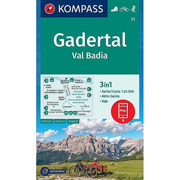 KOMPASS Wanderkarte 51 Gadertal / Val Badia 1:25.000