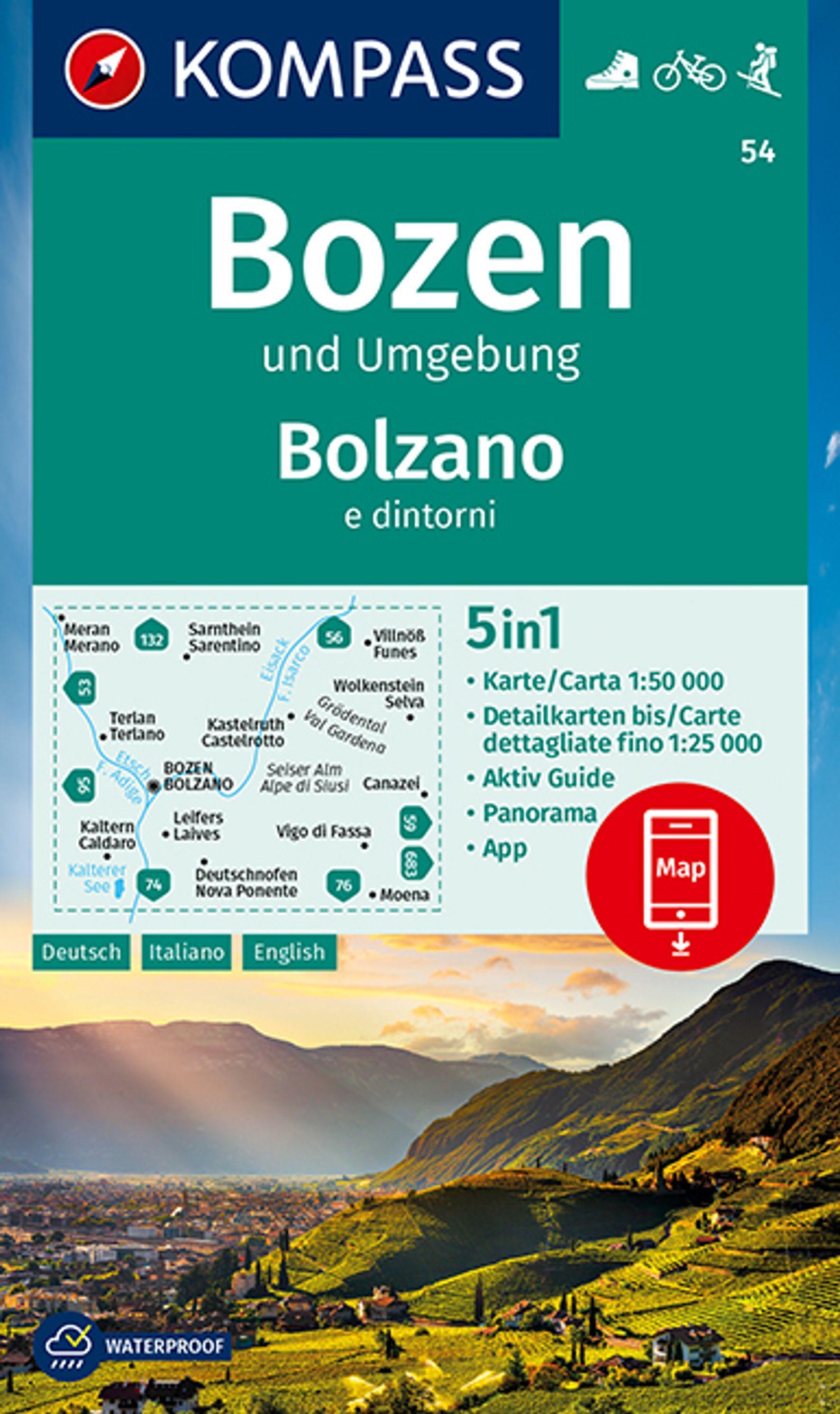 Fahrradfahren Brenner: 5in1 Wanderkarte 1:50000 mit Panorama Aktiv Guide und Detailkarten inklusive Karte zur offline Verwendung in der KOMPASS-App Skitouren. KOMPASS Wanderkarte 36 Innsbruck 