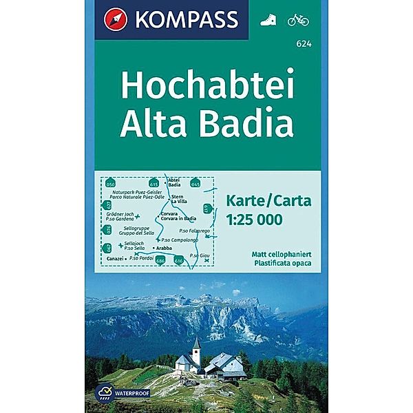 KOMPASS Wanderkarte 624 Hochabtei, Alta Badia 1:25.000