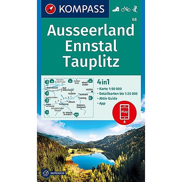 KOMPASS Wanderkarte 68 Ausseerland, Ennstal, Tauplitz