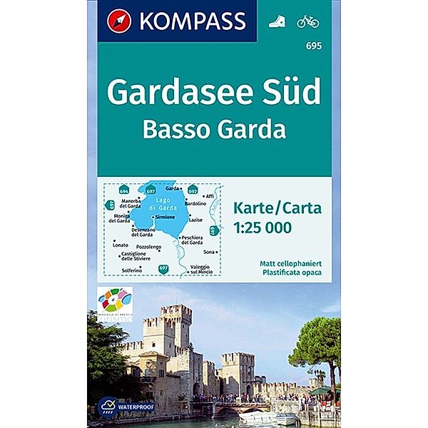 KOMPASS Wanderkarte 695 Gardasee Süd, Basso Garda 1:25.000