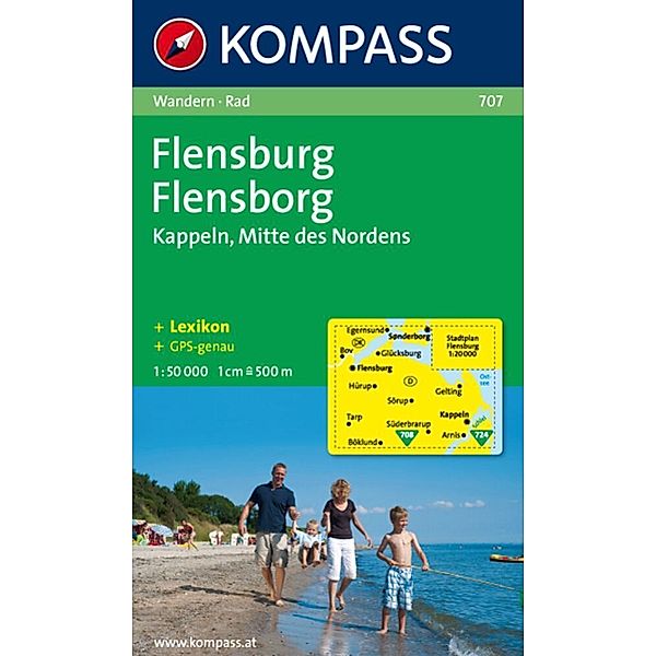 KOMPASS Wanderkarte 707 Flensburg / Flensborg - Kappeln 1:50.000