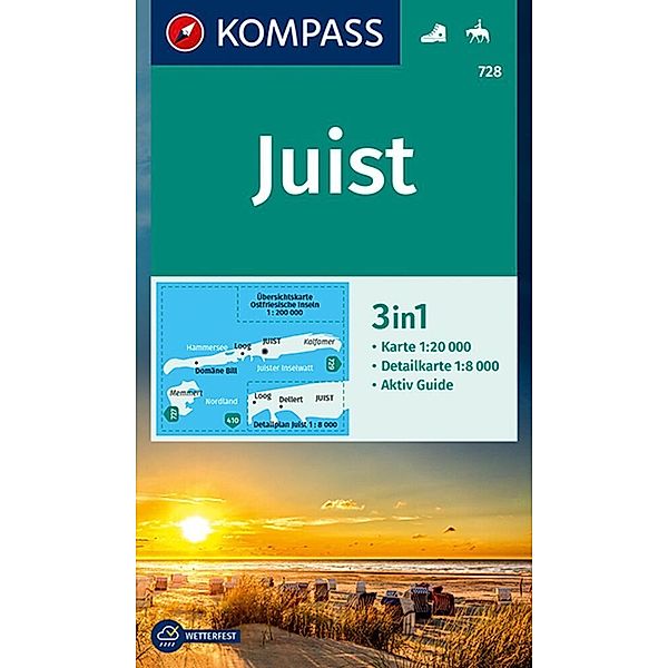 KOMPASS Wanderkarte 728 Insel Juist 1:20.000