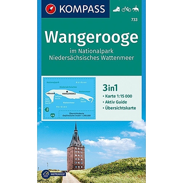 KOMPASS Wanderkarte 733 Wangerooge im Nationalpark NIedersächsisches Wattenmeer 1:15.000