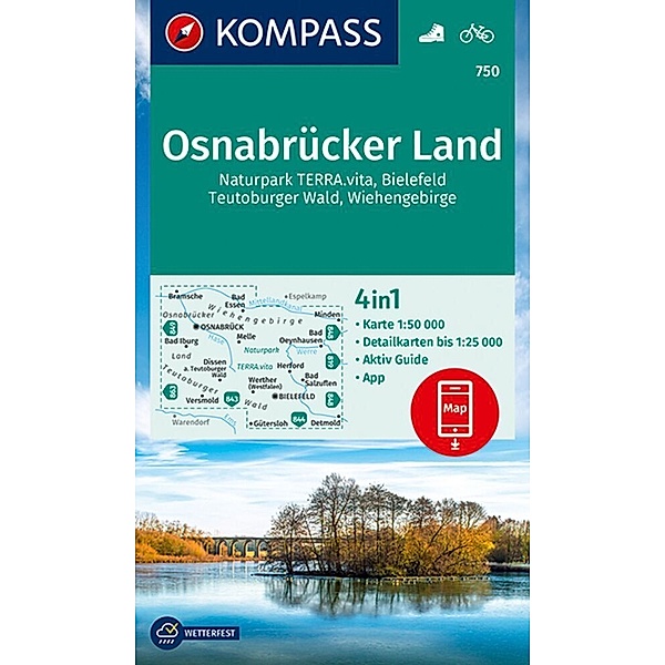 KOMPASS Wanderkarte 750 Osnabrücker Land 1:50.000