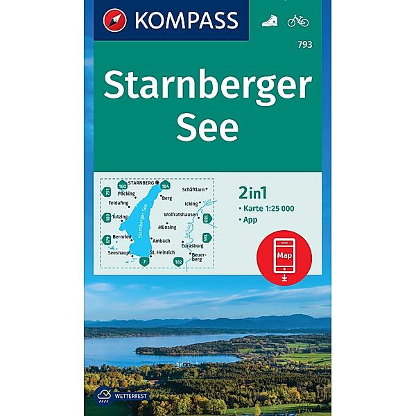 KOMPASS Wanderkarte 793 Starnberger See 1:25.000