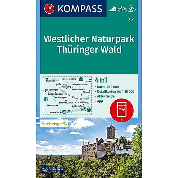 KOMPASS Wanderkarte 812 Westlicher Naturpark Thüringer Wald