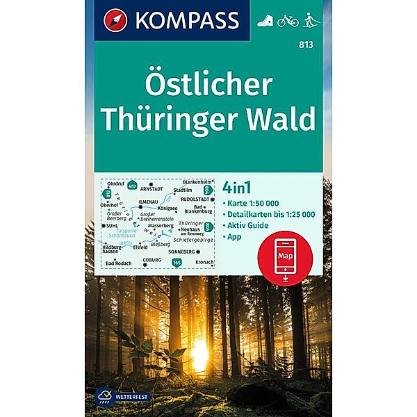 KOMPASS Wanderkarte 813 Östlicher Thüringer Wald 1:50.000