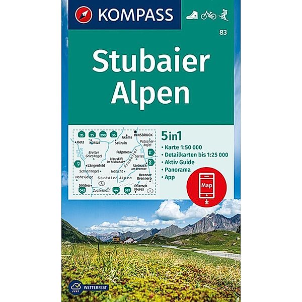 KOMPASS Wanderkarte 83 Stubaier Alpen 1:50.000