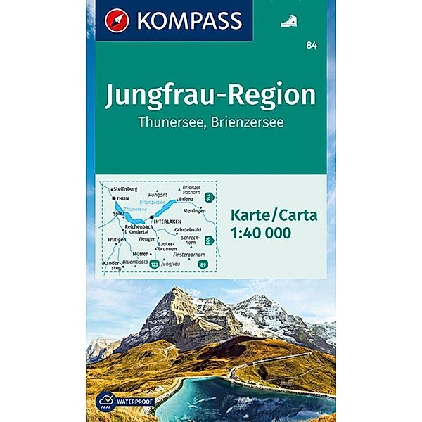 KOMPASS Wanderkarte 84 Jungfrau-Region, Thunersee, Brienzersee 1:40.000