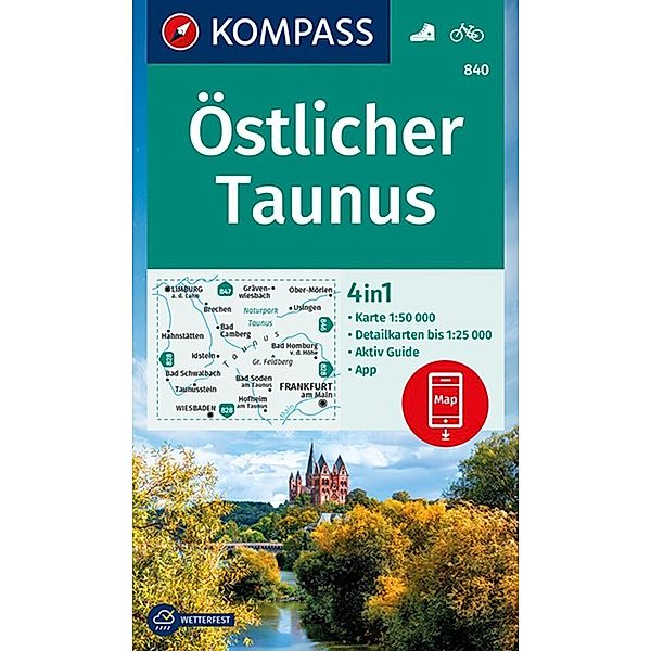 KOMPASS Wanderkarte 840 Östlicher Taunus 1:50.000