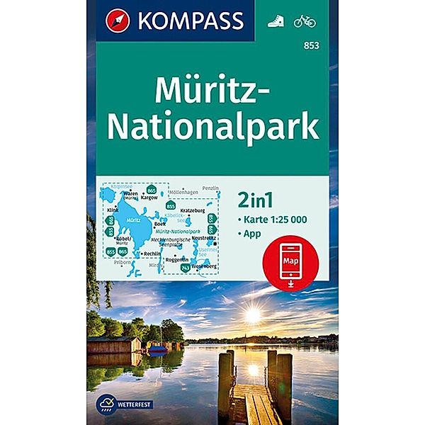 KOMPASS Wanderkarte 853 Müritz-Nationalpark