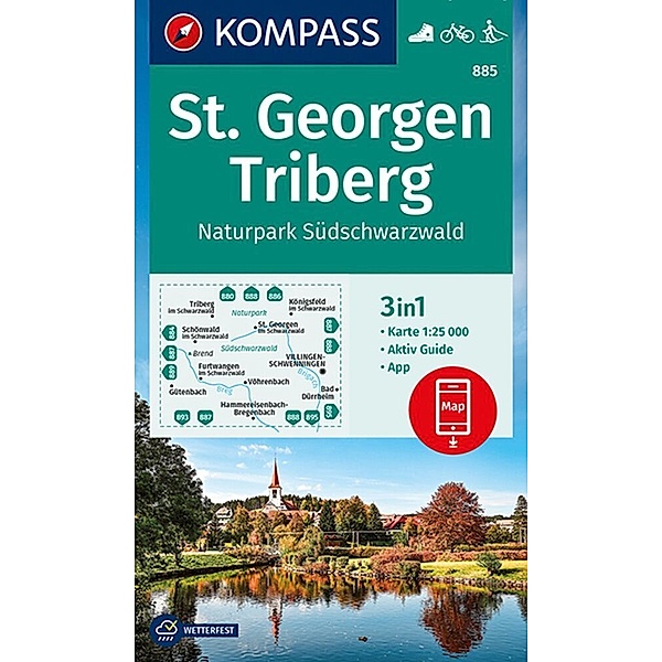 KOMPASS Wanderkarte 885 St. Georgen, Triberg, Naturpark Südschwarzwald 1:25.000