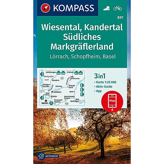 KOMPASS Wanderkarte 897 Wiesental, Kandertal, Südliches Markgräflerland  1:25.000 Buch versandkostenfrei bei Weltbild.at bestellen