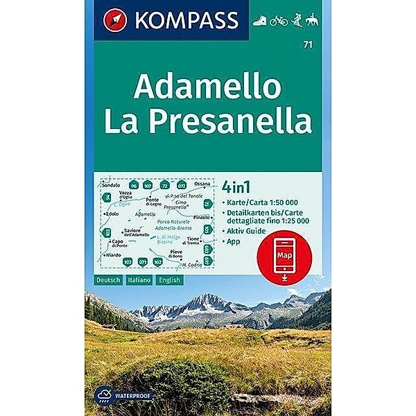 KOMPASS Wanderkarte Adamello, La Presanella