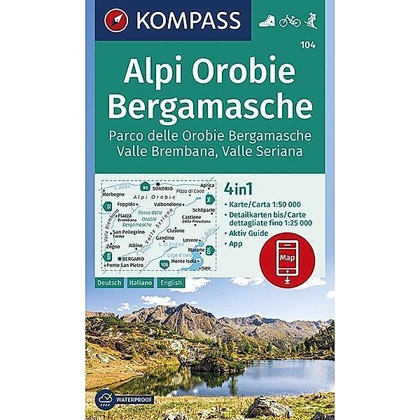 KOMPASS Wanderkarte Alpi Orobie Bergamasche