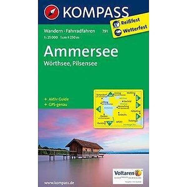 KOMPASS Wanderkarte Ammersee - Wörthsee - Pilsensee