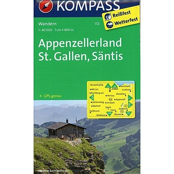 KOMPASS Wanderkarte Appenzellerland, St. Gallen, Säntis