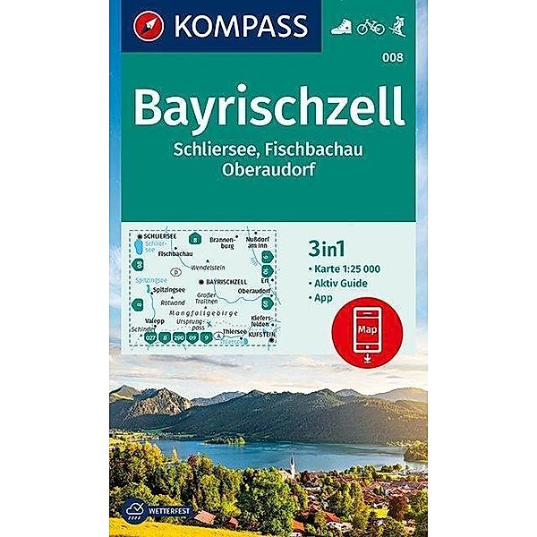 KOMPASS Wanderkarte Bayrischzell, Schliersee, Fischbachau, Oberaudorf