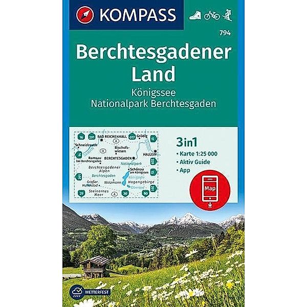 KOMPASS Wanderkarte Berchtesgadener Land, Königssee, Nationalpark Berchtesgaden