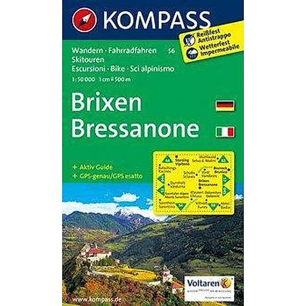 KOMPASS Wanderkarte Brixen /Bressanone