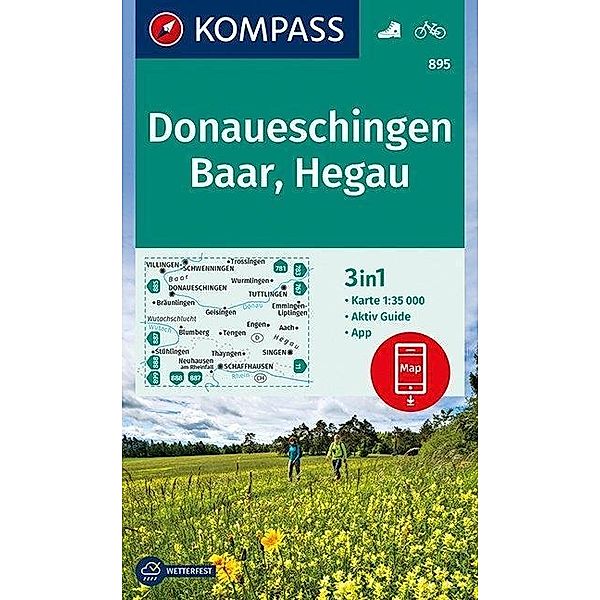 KOMPASS Wanderkarte Donaueschingen, Baar, Hegau