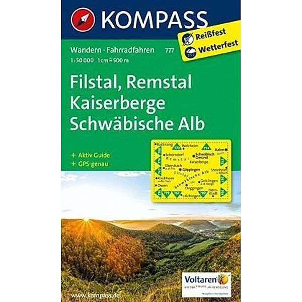 KOMPASS Wanderkarte Filstal, Remstal, Kaiserberge, Schwäbische Alb