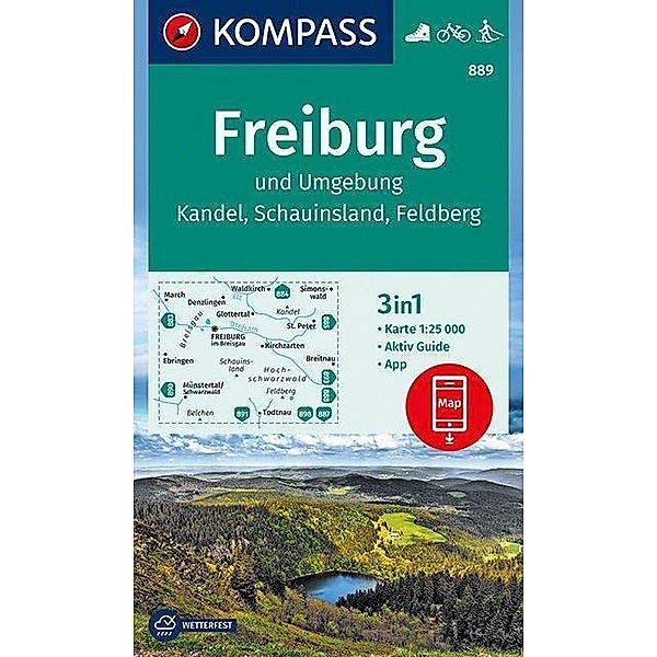 KOMPASS Wanderkarte Freiburg und Umgebung, Kandel, Schauinsland, Feldberg