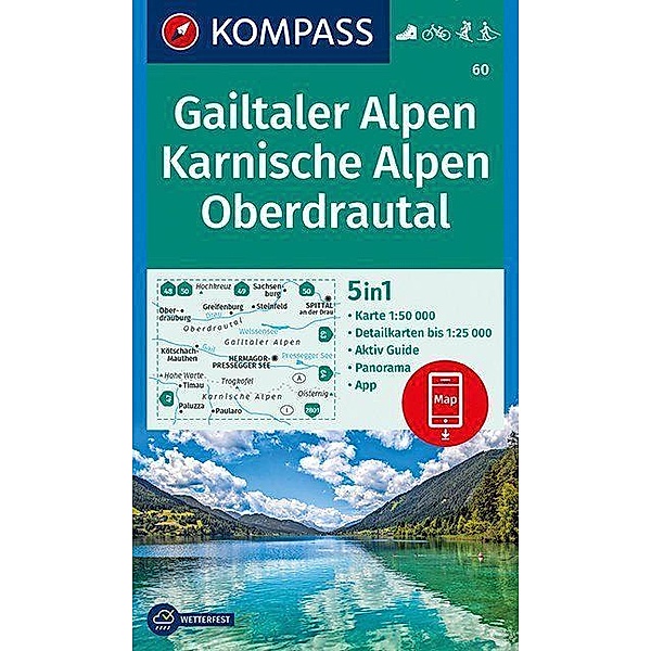 KOMPASS Wanderkarte Gailtaler Alpen, Karnische Alpen, Oberdrautal