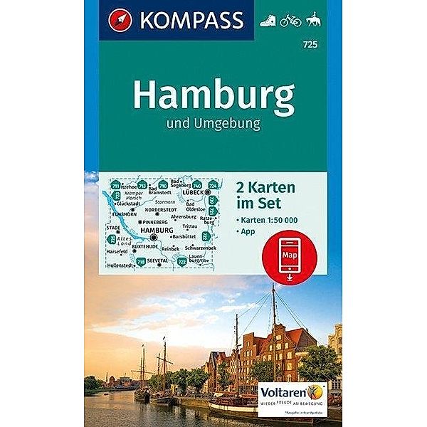 KOMPASS Wanderkarte Hamburg und Umgebung