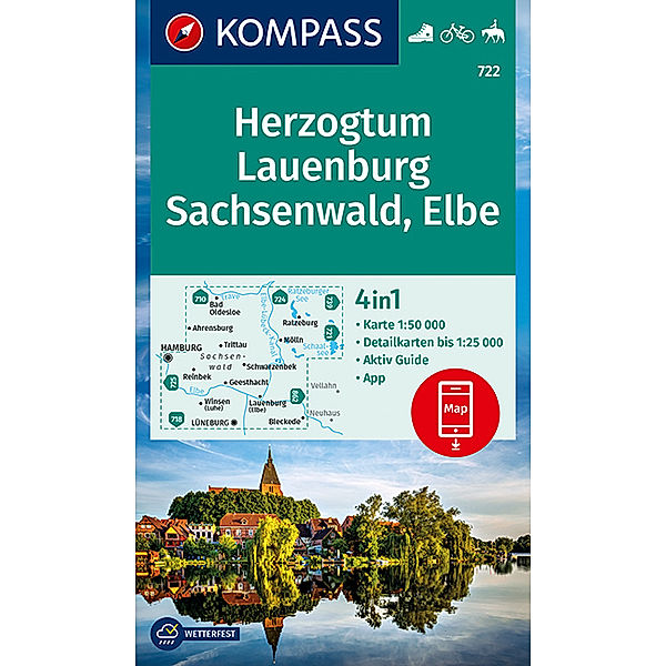 KOMPASS Wanderkarte Herzogtum Lauenburg, Sachsenwald, Elbe