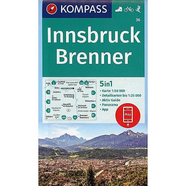 KOMPASS Wanderkarte Innsbruck, Brenner