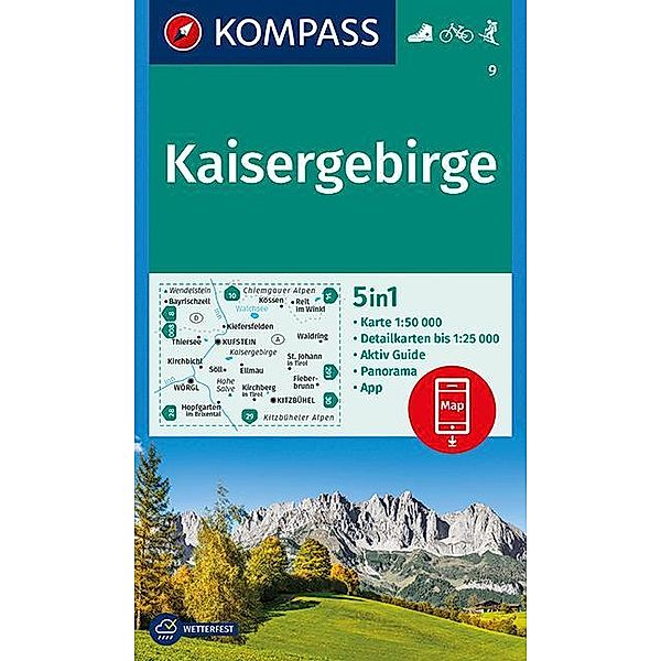 KOMPASS Wanderkarte Kaisergebirge