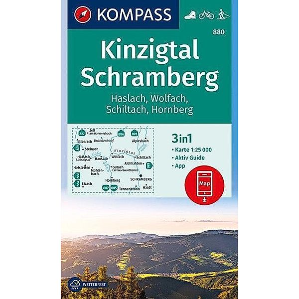 KOMPASS Wanderkarte Kinzigtal Schramberg, Haslach, Wolfach, Schiltach, Hornberg