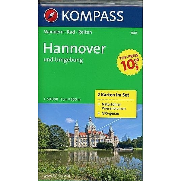 KOMPASS Wanderkarte KOMPASS Wanderkarten-Set: Hannover und Umgebung - Wanderkarten-Set mit Naturführer in der Schutzhüll