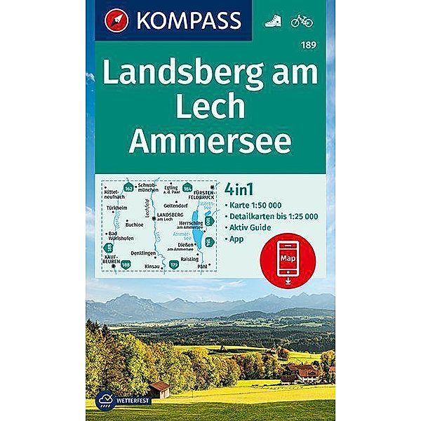 KOMPASS Wanderkarte Landsberg am Lech, Ammersee